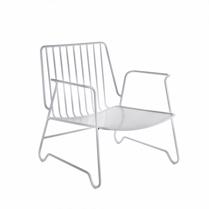 LOUNGE white armchair with accotoir