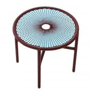 BANJOOLI coffee table S turquoise/brown
