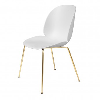 BEETLE dining chair - white/brass