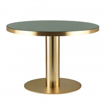 DINING 2.0 brass table round bottle green