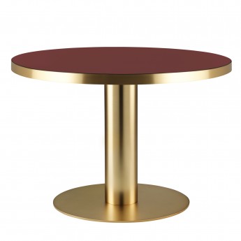 Table DINING 2.0 laiton ronde rouge cerise
