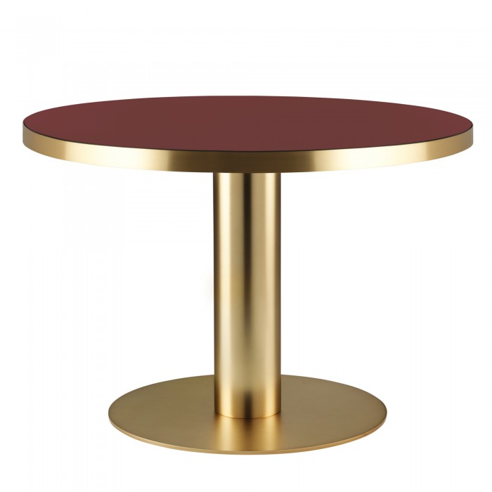 DINING 2.0 brass table round cherry red