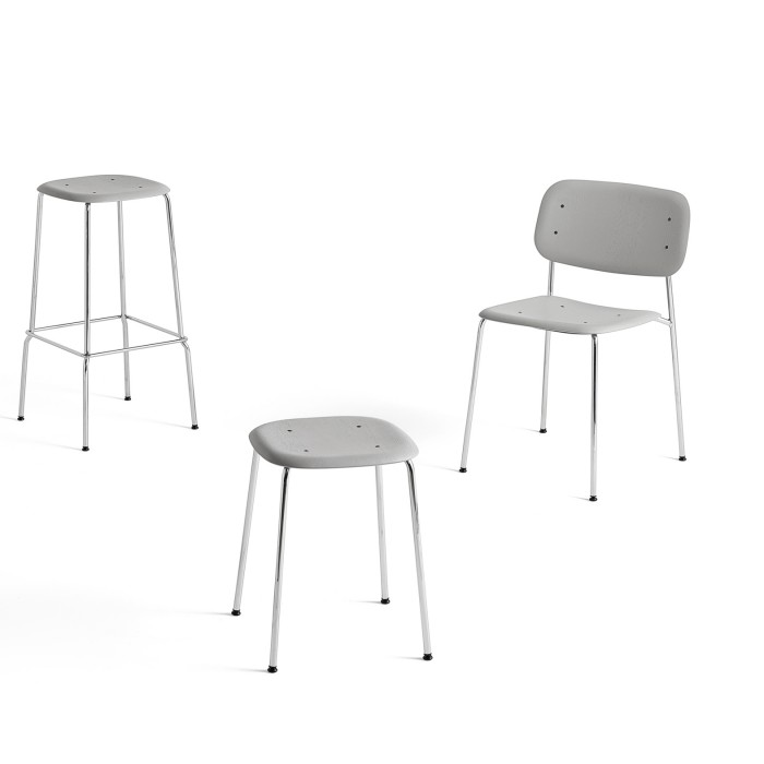 SOFT EDGE 10 chair grey - chromed  metal