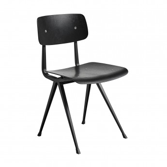RESULT Chair black powder coated steel - black stained 