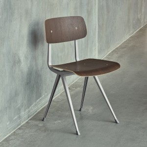 RESULT chair grey powder coated steel - smoked oak