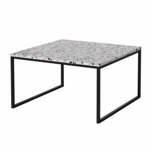 Table basse COMO Terazzo pieds noirs 60 x 60 - low