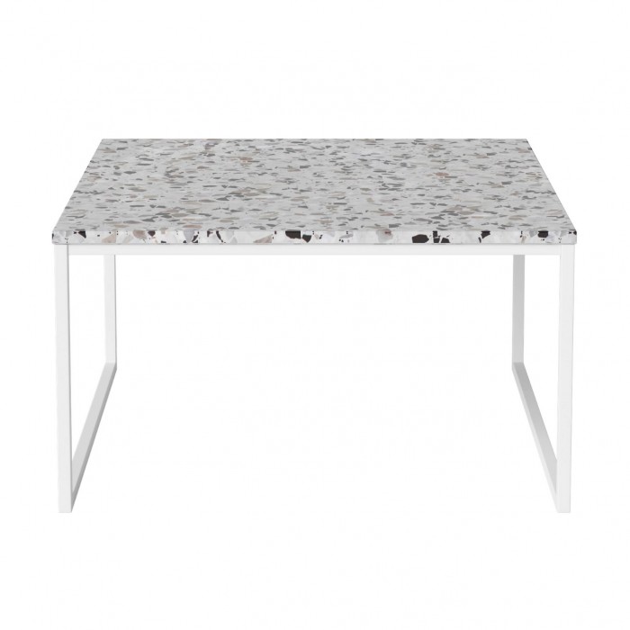 Table basse COMO Terazzo pieds blancs 60 x 60 - low