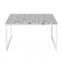 Table basse COMO Terazzo pieds blancs 60 x 60 - low