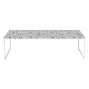 Table basse COMO Terrazzo 120 x 60 - pied blanc