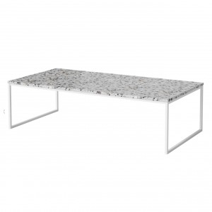 Table basse COMO Terrazzo 120 x 60 - pied blanc