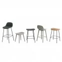 Tabouret FIBER - tube base - noir