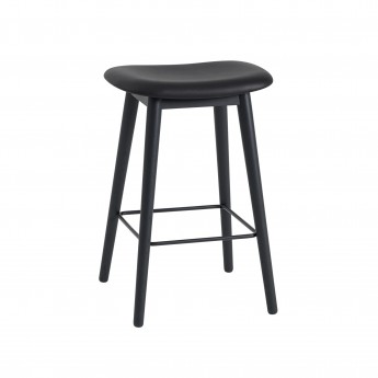 FIBER stool - wood base/black