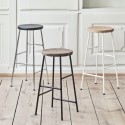 CORNET bar stool Black steel - Smoked oak