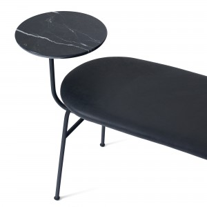 ANTEROOM bench in black leather