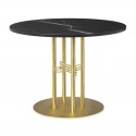 TS table Ø80 cm black marble/brass frame