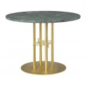 TS table Ø80 cm green marble/brass frame