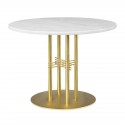 TS table Ø80 cm green marble/brass frame