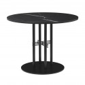 Table TS Ø80 cm marbre noir/pied laiton