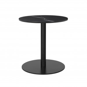 1.0 table Ø60 cm black marble/black frame