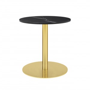 1.0 table Ø60 cm black marble/brass frame