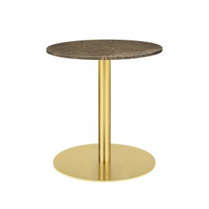 Table 1.0 Ø60 cm marbre marron/pied laiton