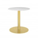 Table 1.0 Ø60 cm marbre blanc/pied laiton