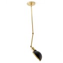 HUDSON chandelier or wall lamp black and brass