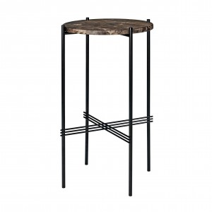 TS round Console  - brown marble/black