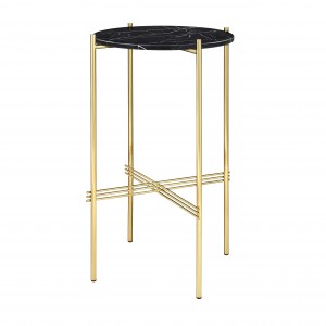 TS round Console - black marble/brass