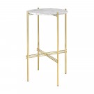 TS round Console - white marble/brass
