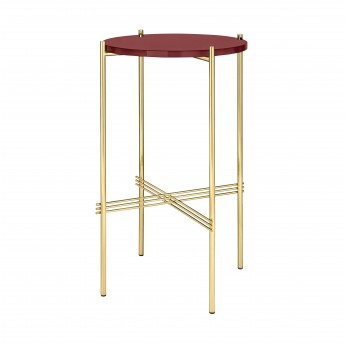 TS round Console - red glass/brass