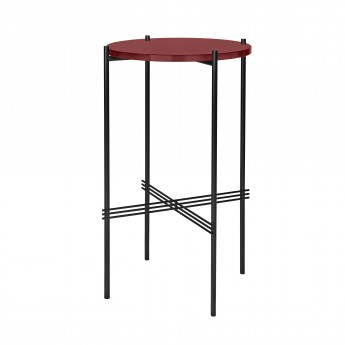 TS round Console - red glass/black