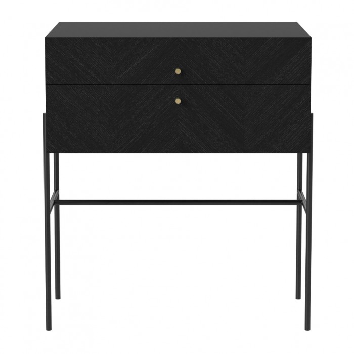 LUXE black stained oak sideboard 2 drawers