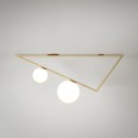 TRIANGLE ceiling - Brass, 2 Globes