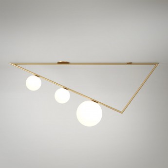 TRIANGLE 2 ceiling - Brass, 3 Globes