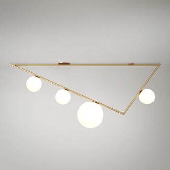 TRIANGLE 2 ceiling - Brass, 4 Globes