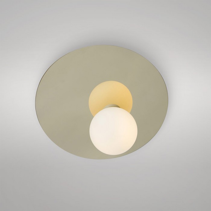 DISC AND SPHERE ASYMMETRICAL wall light