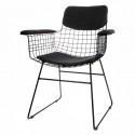 Metal WIRE chair with arms brass