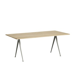 PYRAMID 02 Table beige powder coated steel - matt lacquered