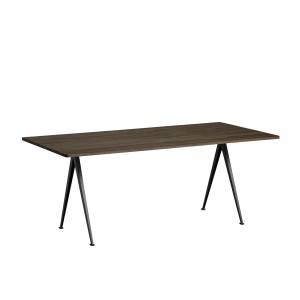 Table PYRAMID 02 acier noir - chêne huilé