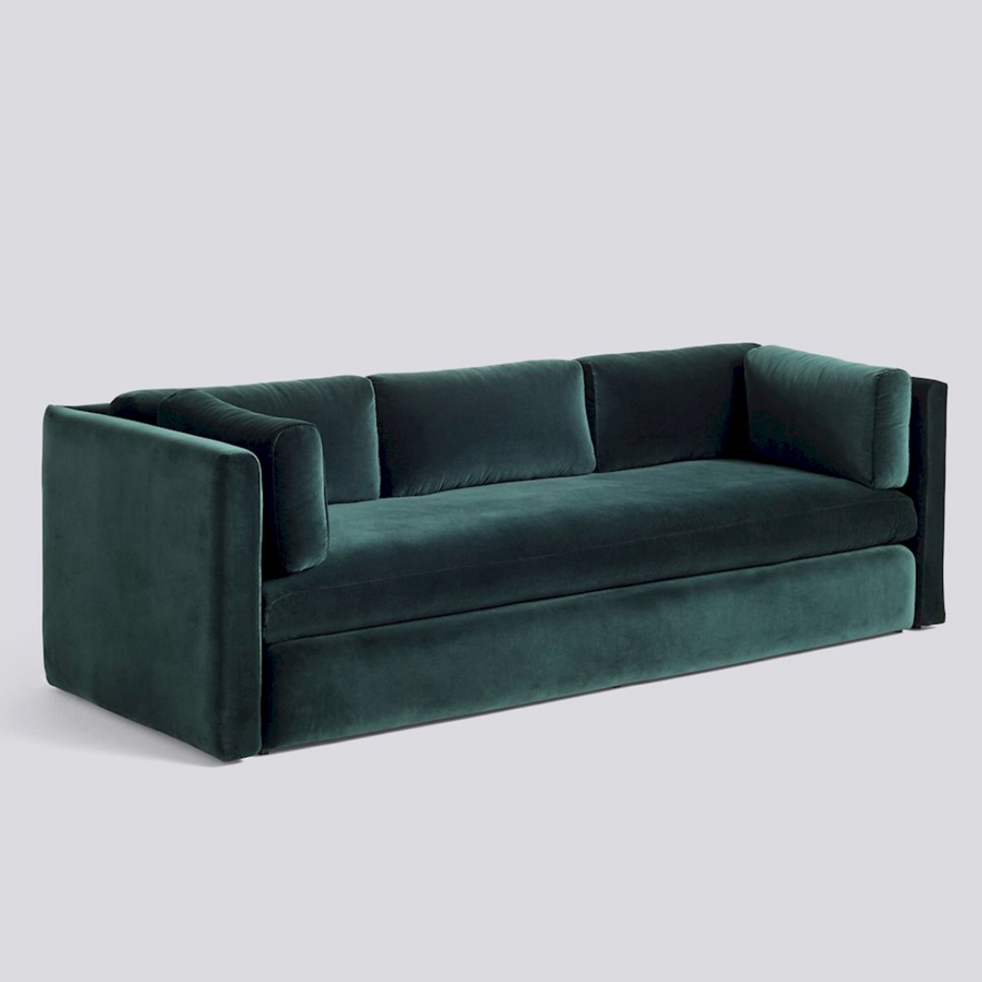 Behandeling Lounge Geplooid HACKNEY dark green velvet sofa - HAY