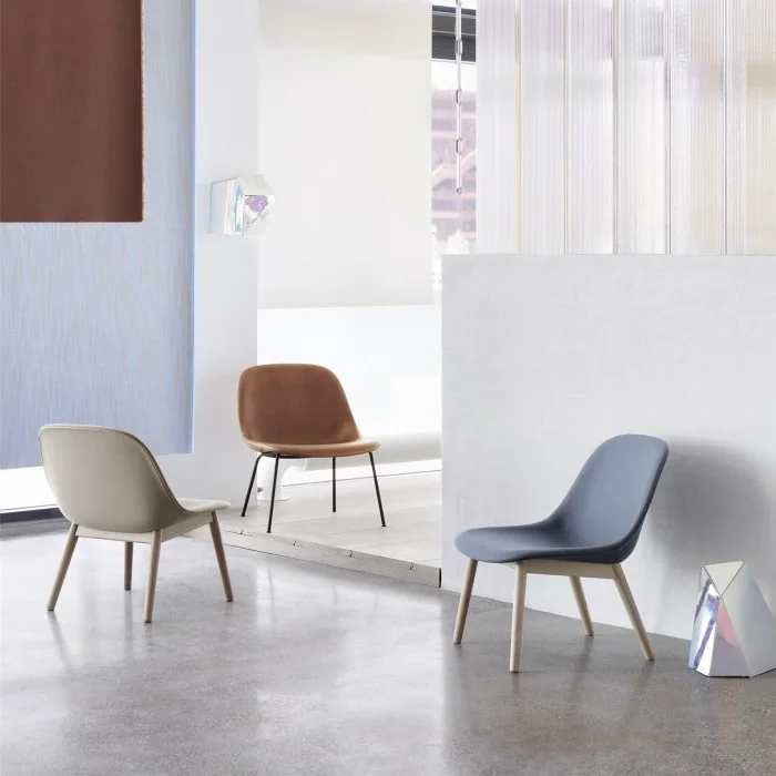 FIBER Lounge arm chair - Leather