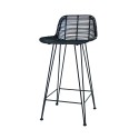 Bar stool RATTAN - Black