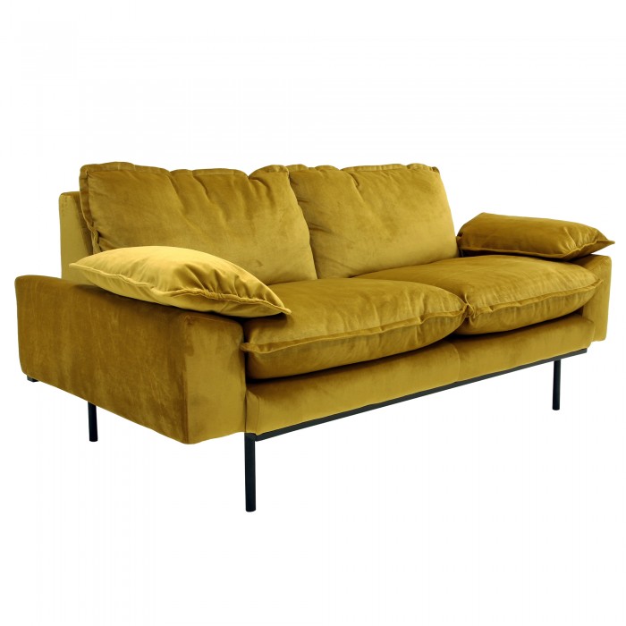 RETRO 2 seater sofa - Ochre velvet