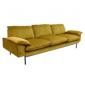 RETRO 4 seater sofa - Ochre velvet
