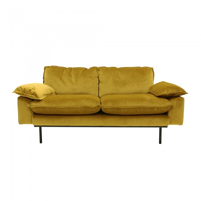 RETRO 2 seater sofa - Ochre velvet