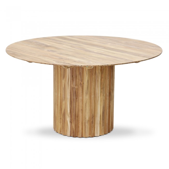 Pillar Dinner Table Teak Hk Living, Wood Pillars For Coffee Table
