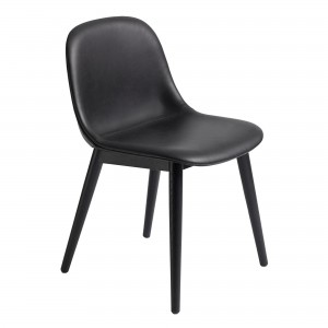 FIBER SIDE chair - Black leather