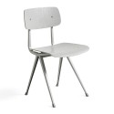 RESULT Chair light grey powder coated steel - matt oak