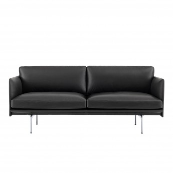 OUTLINE 2 seater sofa - black leather